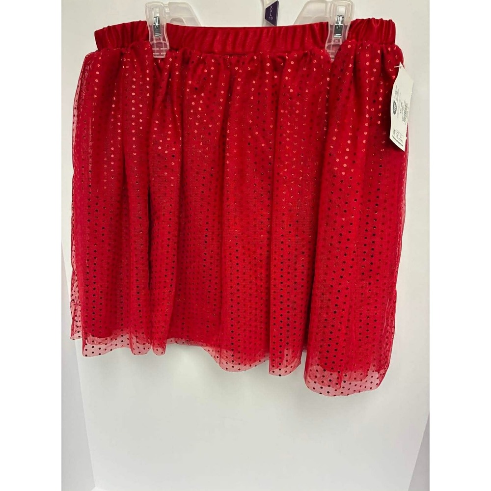Holiday Time Girls XXL 18 Red Sparkly Mesh Tulle Skirt Tutu Christmas Party NWT